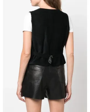Giorgio Armani Pre-Owned 1990s corduroy double-breasted vest - Black - サムネイル4