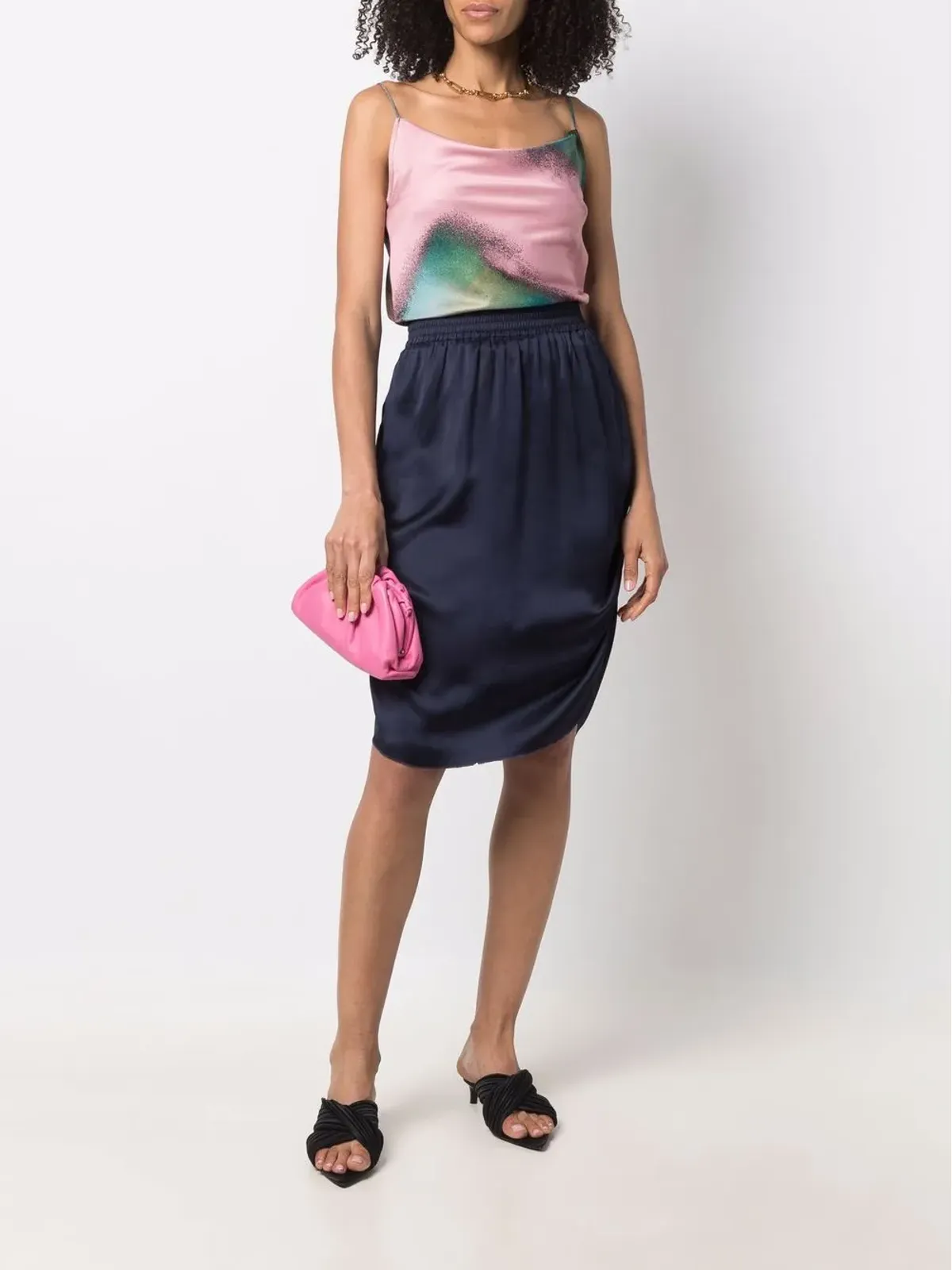 Lanvin Pre-Owned ギャザー入りチューリップスカート - ネイビー - 画像2