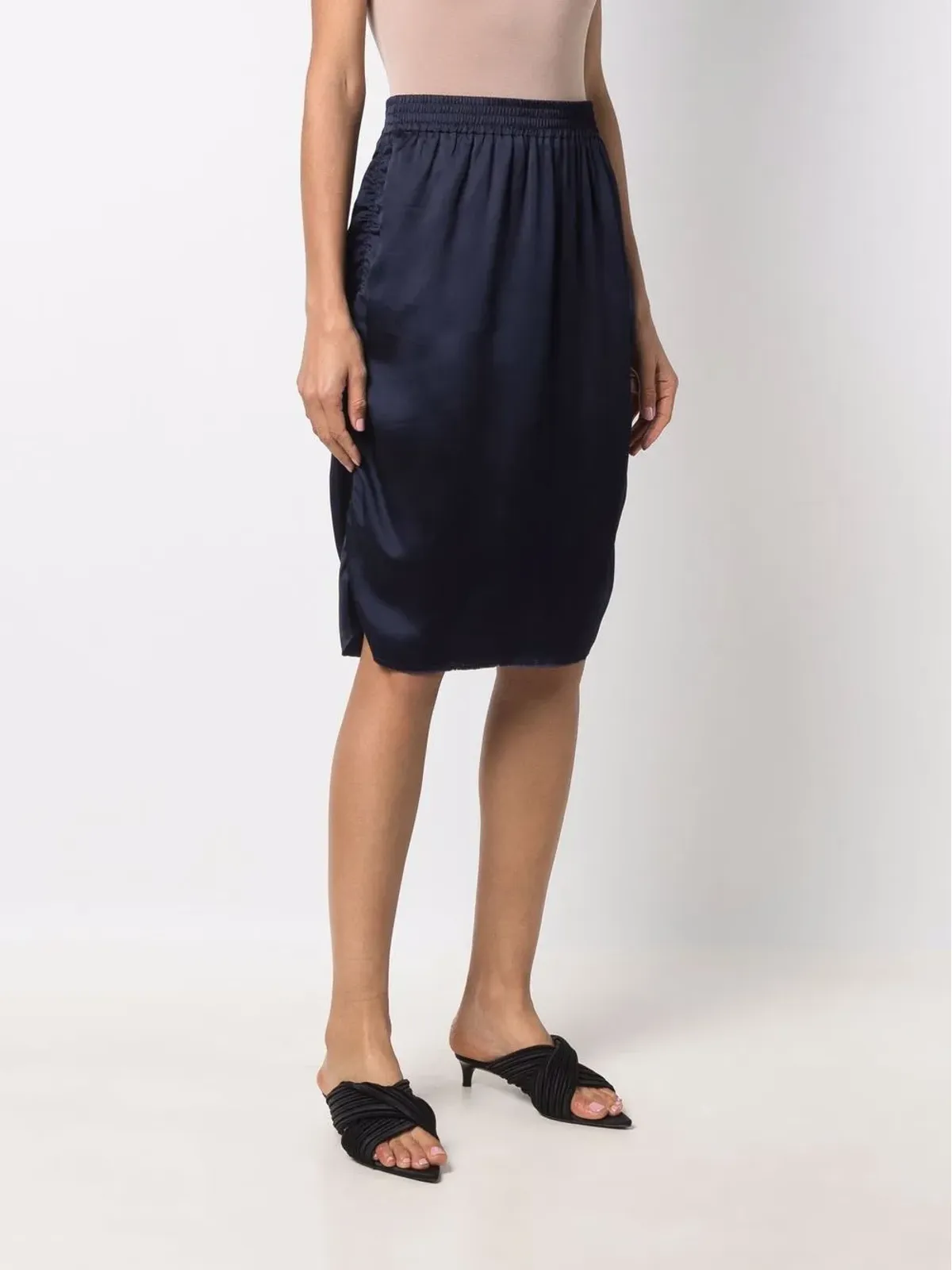 Lanvin Pre-Owned ギャザー入りチューリップスカート - ネイビー - 画像3