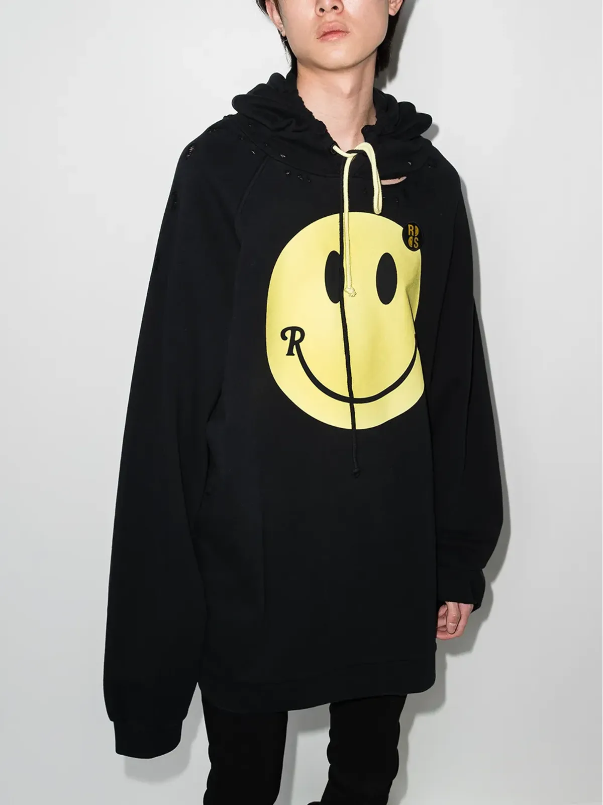 Raf Simons x Smiley オーバーサイズ distressed hoodie - 画像2