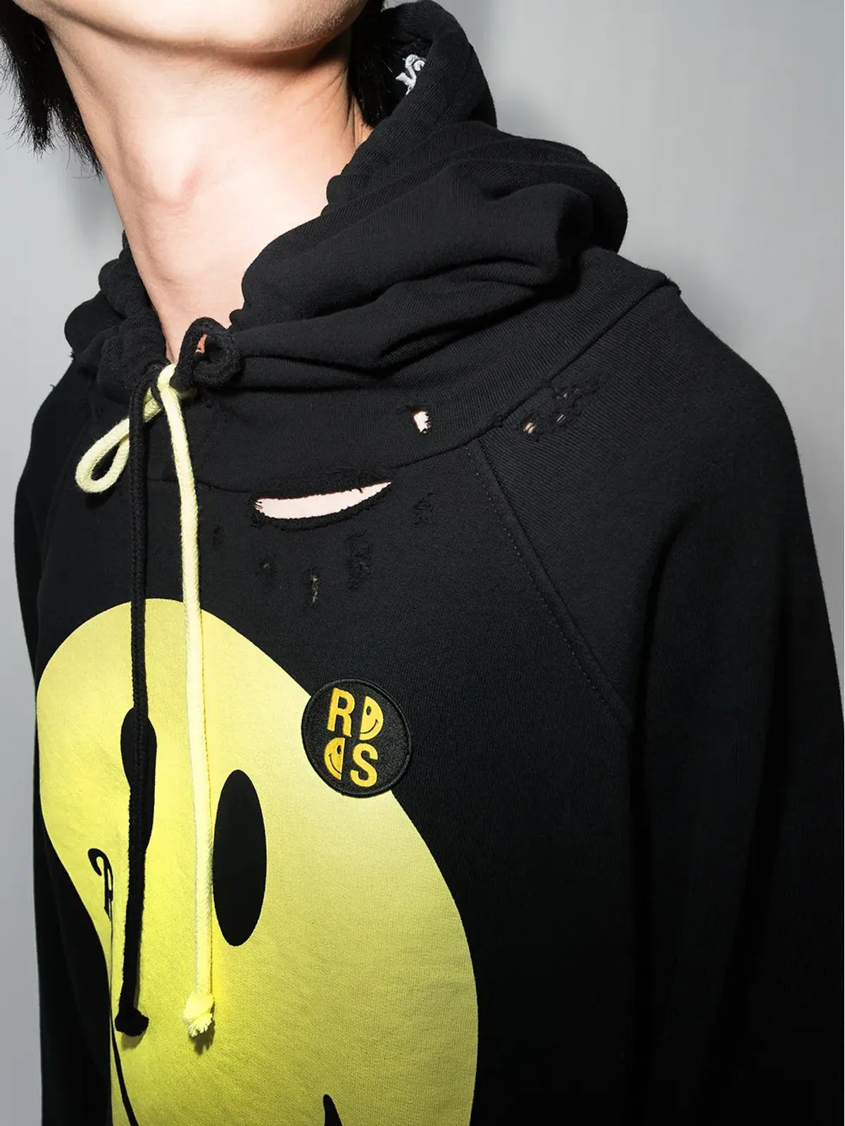 Raf Simons x Smiley オーバーサイズ distressed hoodie - 画像4
