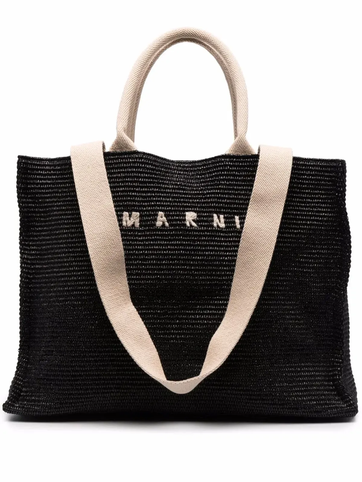 Marni ロゴ刺繍 ラフィア トートバッグ - 画像1