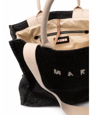 Marni ロゴ刺繍 ラフィア トートバッグ - サムネイル5