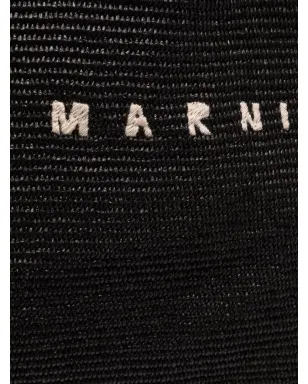 Marni ロゴ刺繍 ラフィア トートバッグ - サムネイル4