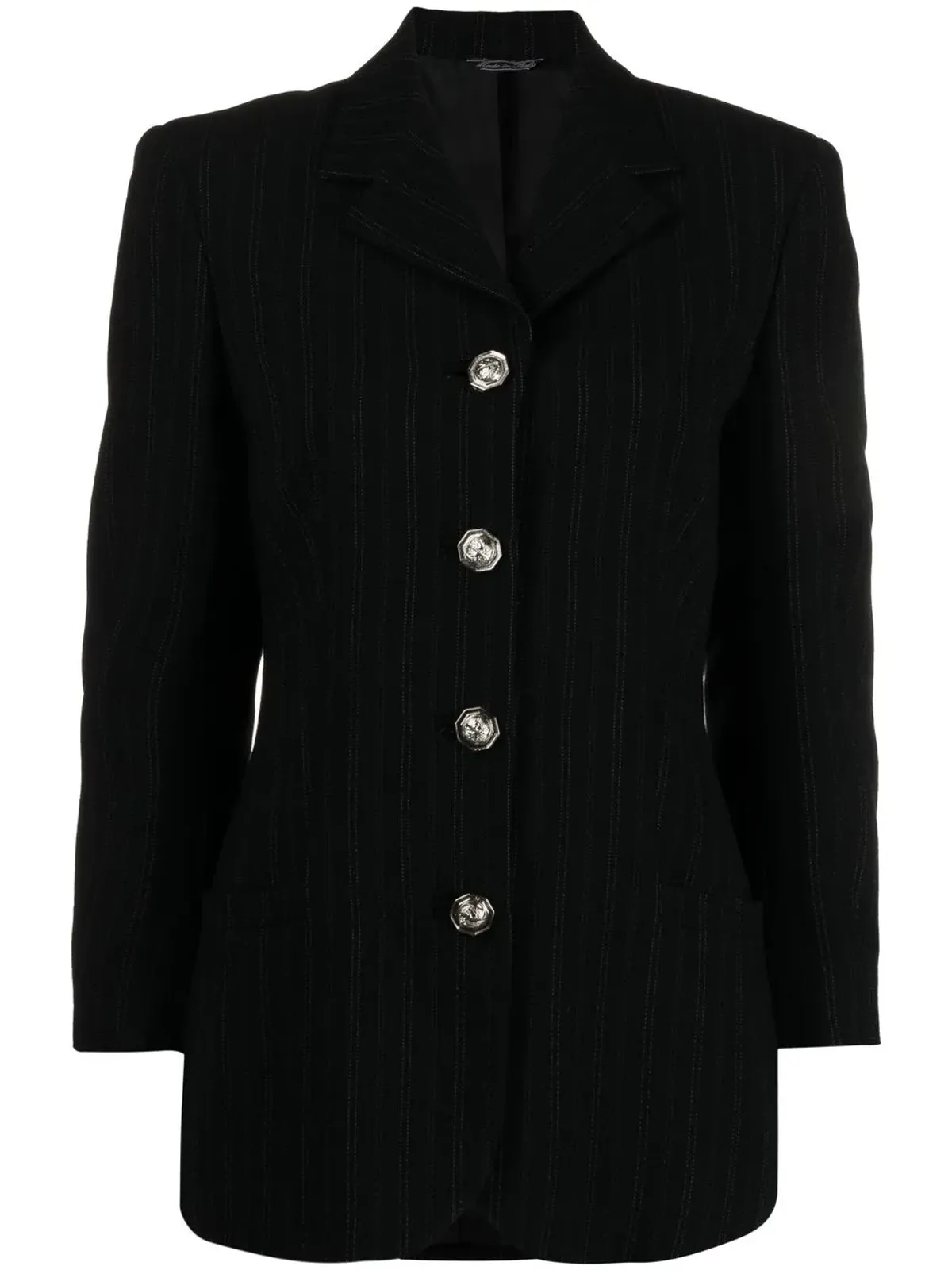 Versace Pre-Owned 1990s ピンストライプ・シングルブレスト ブレザー - ブラック - 画像1