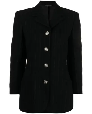 Versace Pre-Owned 1990s ピンストライプ・シングルブレスト ブレザー - ブラック - サムネイル1