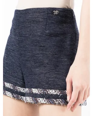 CHANEL ビンテージ ツイード ハイウエスト ミニショーツ - Blue - サムネイル5