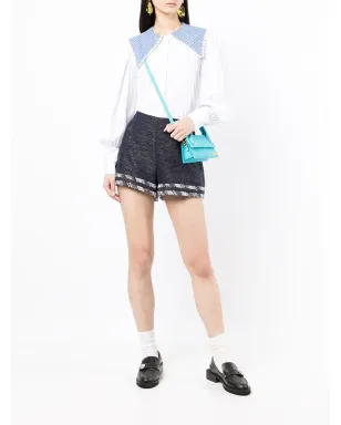 CHANEL ビンテージ ツイード ハイウエスト ミニショーツ - Blue - サムネイル2