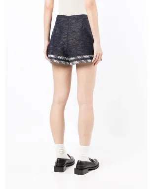 CHANEL ビンテージ ツイード ハイウエスト ミニショーツ - Blue - サムネイル4