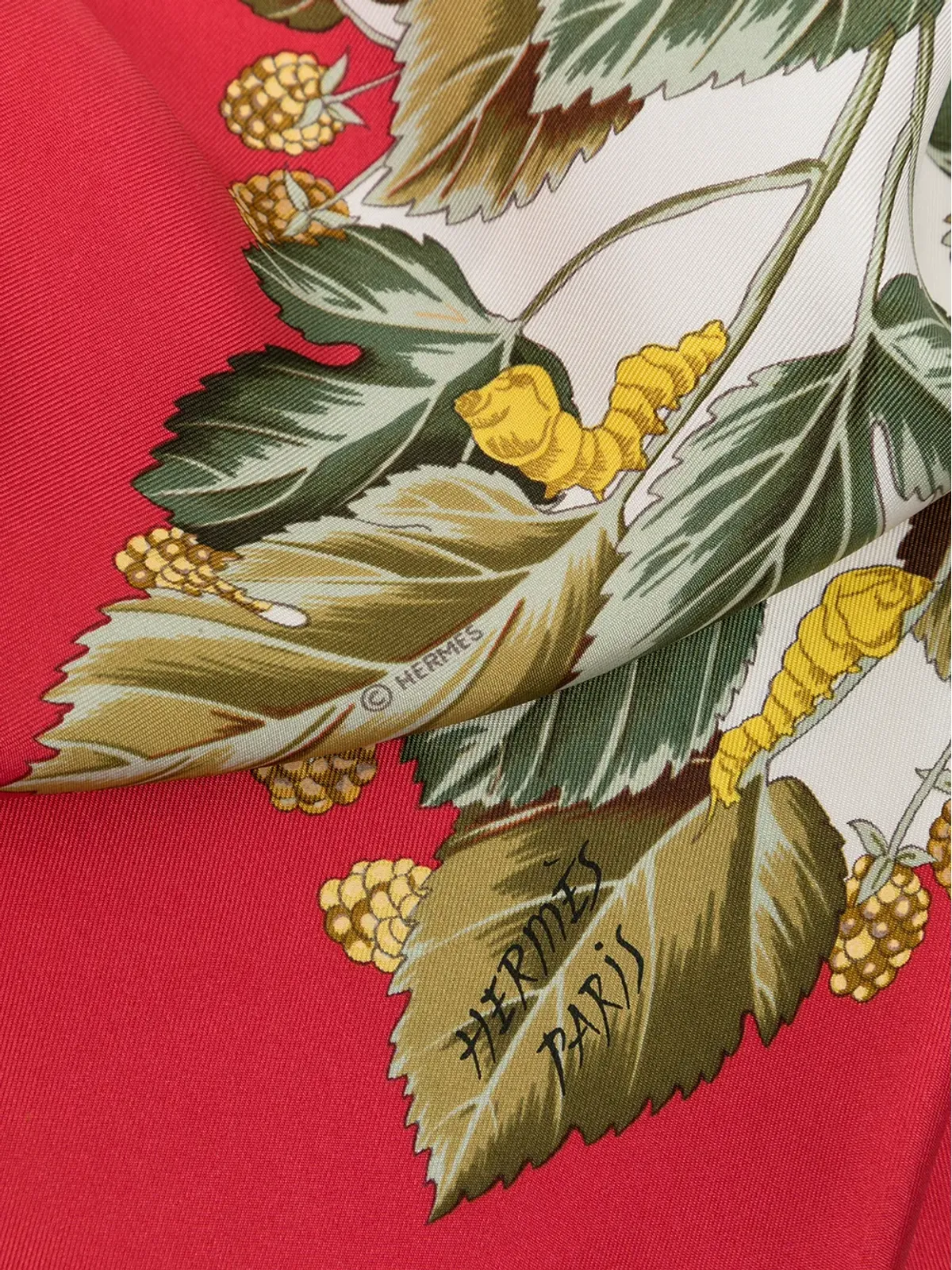 Hermès ビンテージ L'Arbre de Soie シルクスカーフ - 画像3