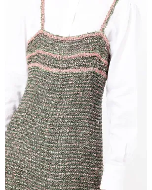 CHANEL Pre-Owned ツイード ノースリーブ ミニドレス - グリーン - サムネイル5