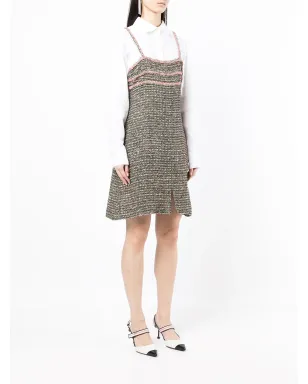CHANEL Pre-Owned ツイード ノースリーブ ミニドレス - グリーン - サムネイル3