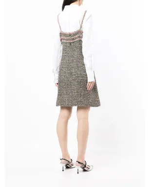 CHANEL Pre-Owned ツイード ノースリーブ ミニドレス - グリーン - サムネイル4