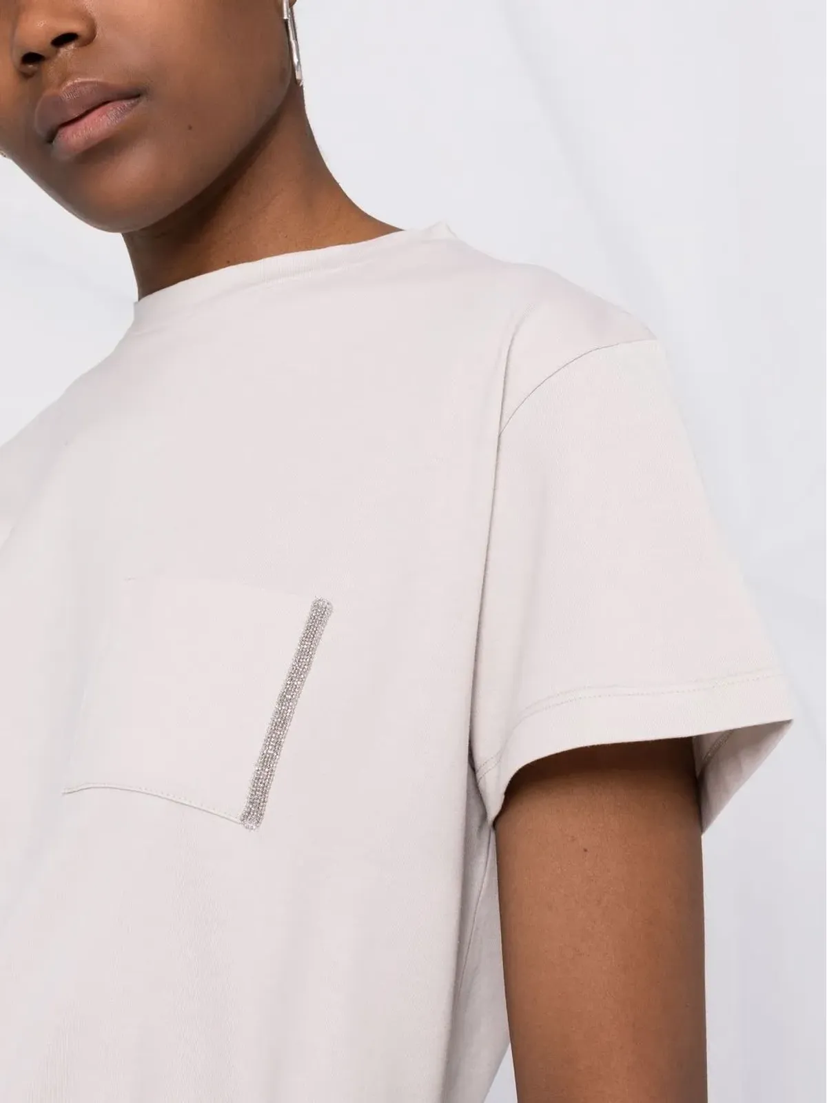 Fabiana Filippi ラウンドネック半袖Tシャツ - グレー - 画像3