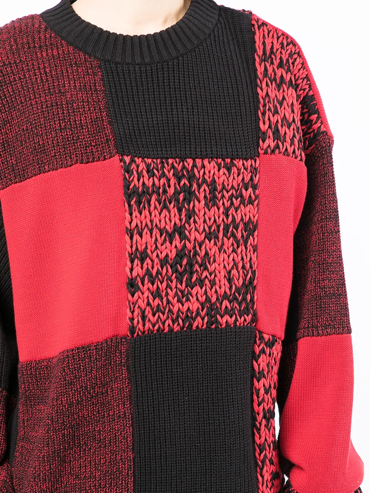 Sacai チェック柄クルーネックニット - 画像5