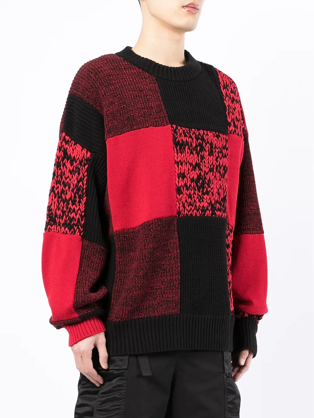 Sacai チェック柄クルーネックニット - 画像3
