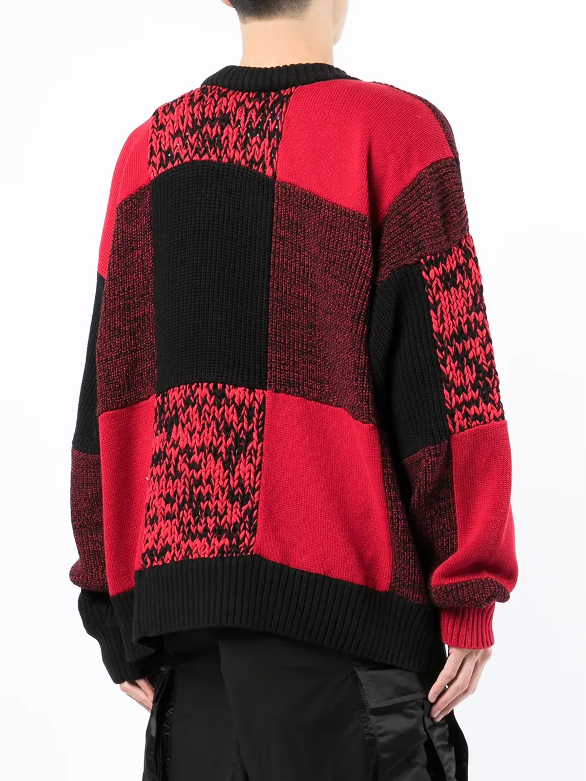 Sacai チェック柄クルーネックニット - 画像4