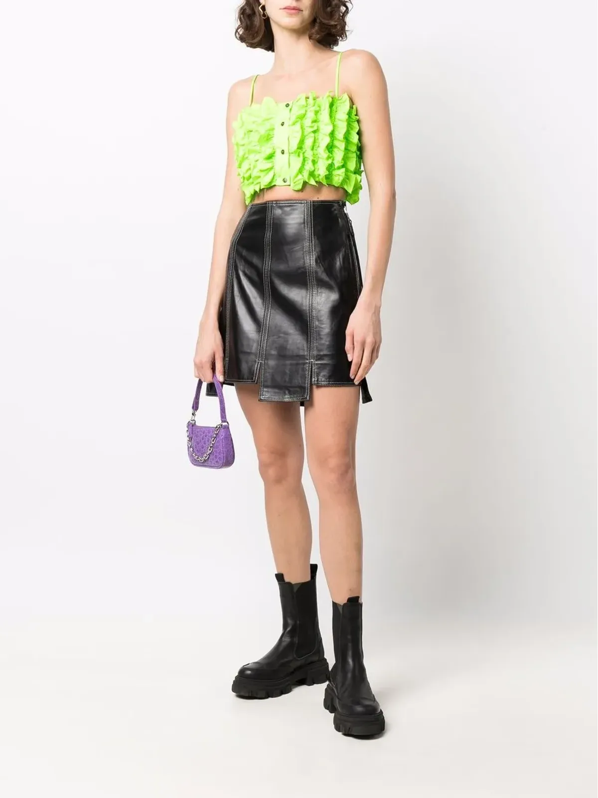 MSGM クロップド・ラッフルドトップ - 画像2