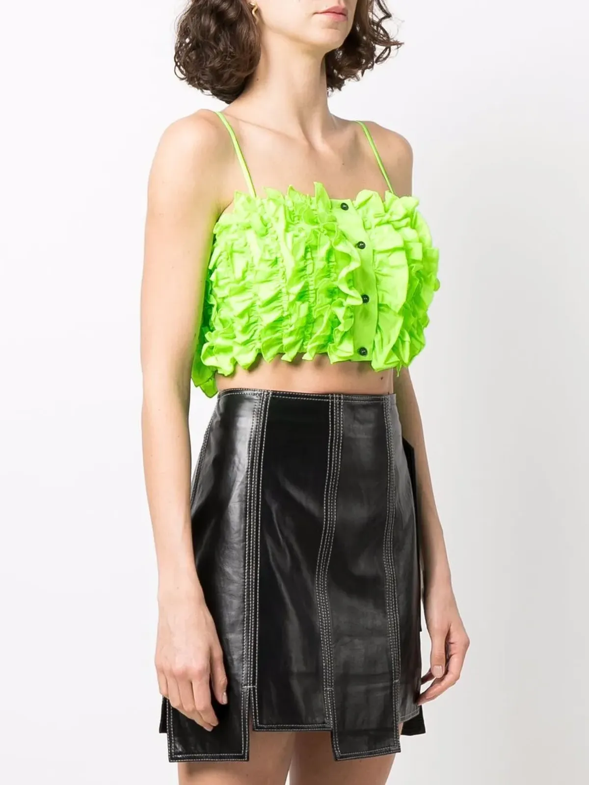 MSGM クロップド・ラッフルドトップ - 画像3