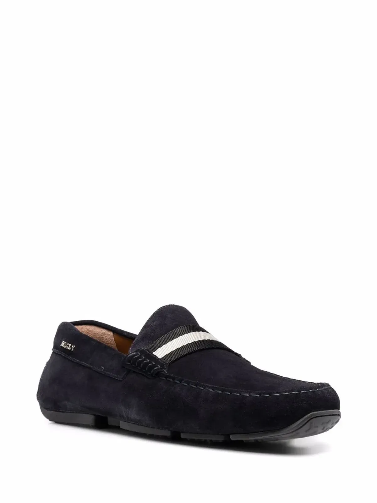 Bally ピアース レザー ドライバーズ ネイビー ワイドフィット - 画像2