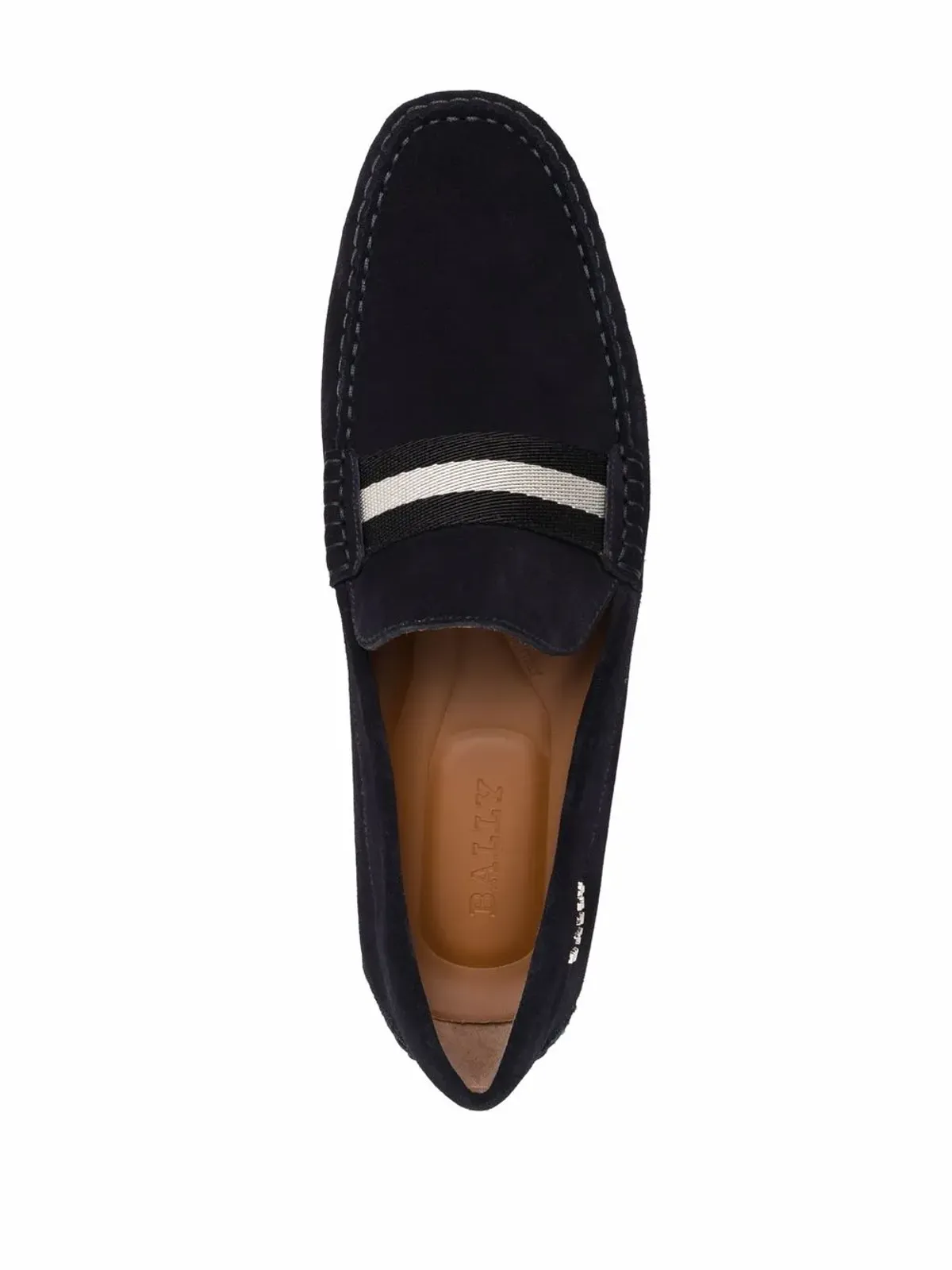 Bally ピアース レザー ドライバーズ ネイビー ワイドフィット - 画像4