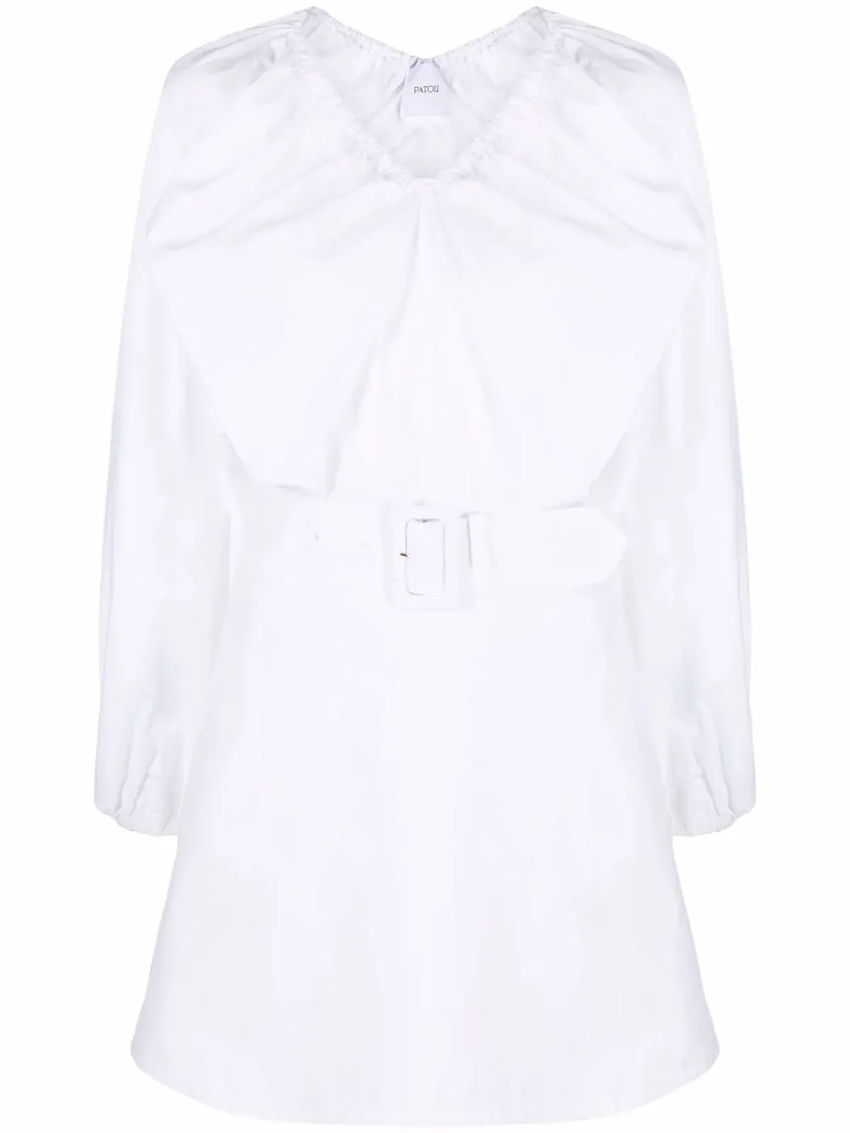 Patou oversize-collar cotton dress - White - 画像1