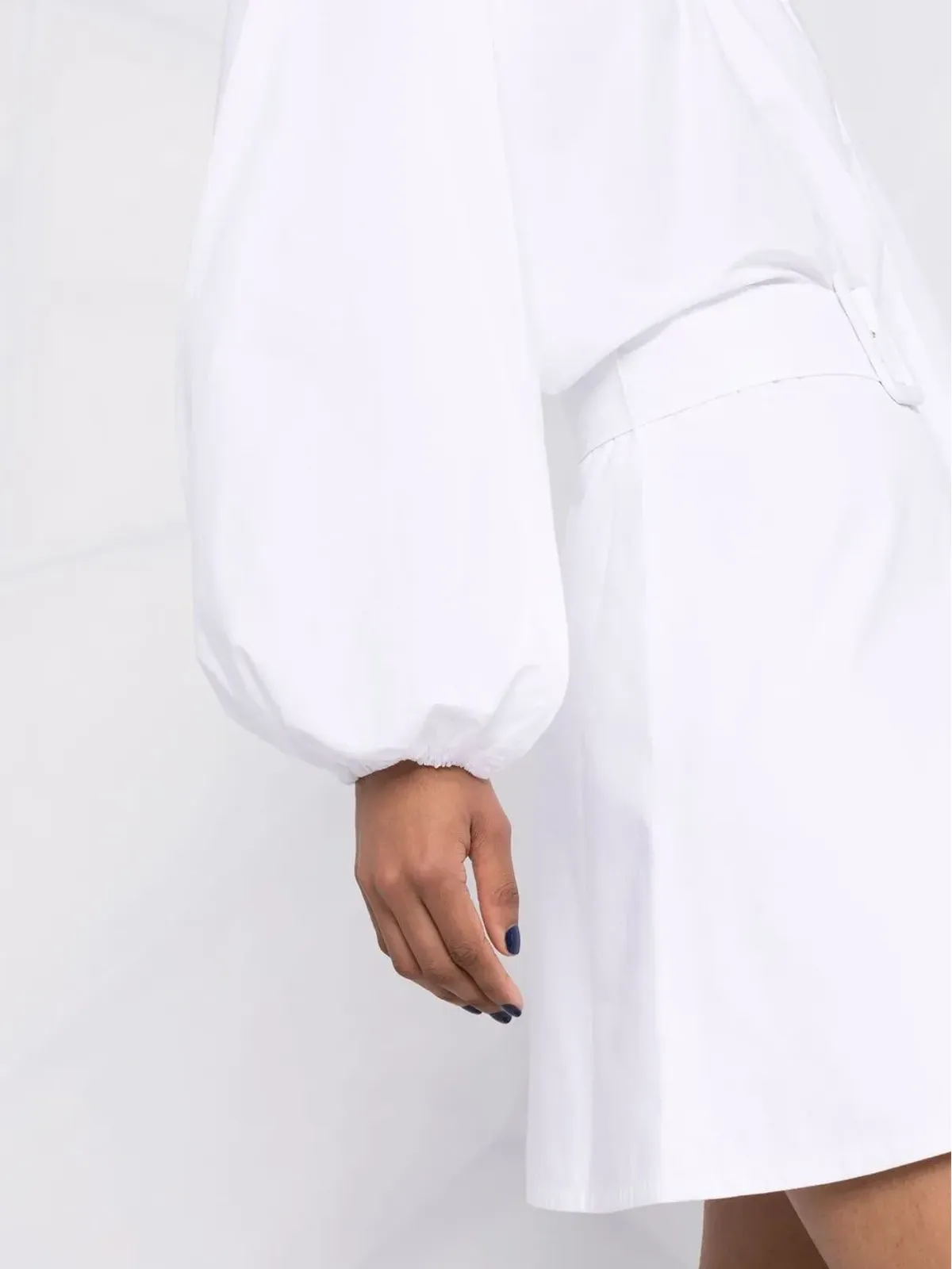 Patou oversize-collar cotton dress - White - 画像3