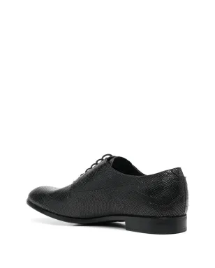 Emporio Armani 蛇皮風レザー ダービーシューズ ブラック - サムネイル3
