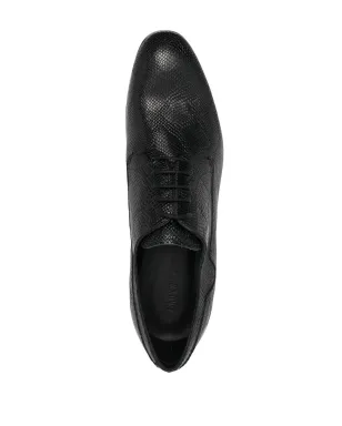 Emporio Armani 蛇皮風レザー ダービーシューズ ブラック - サムネイル4