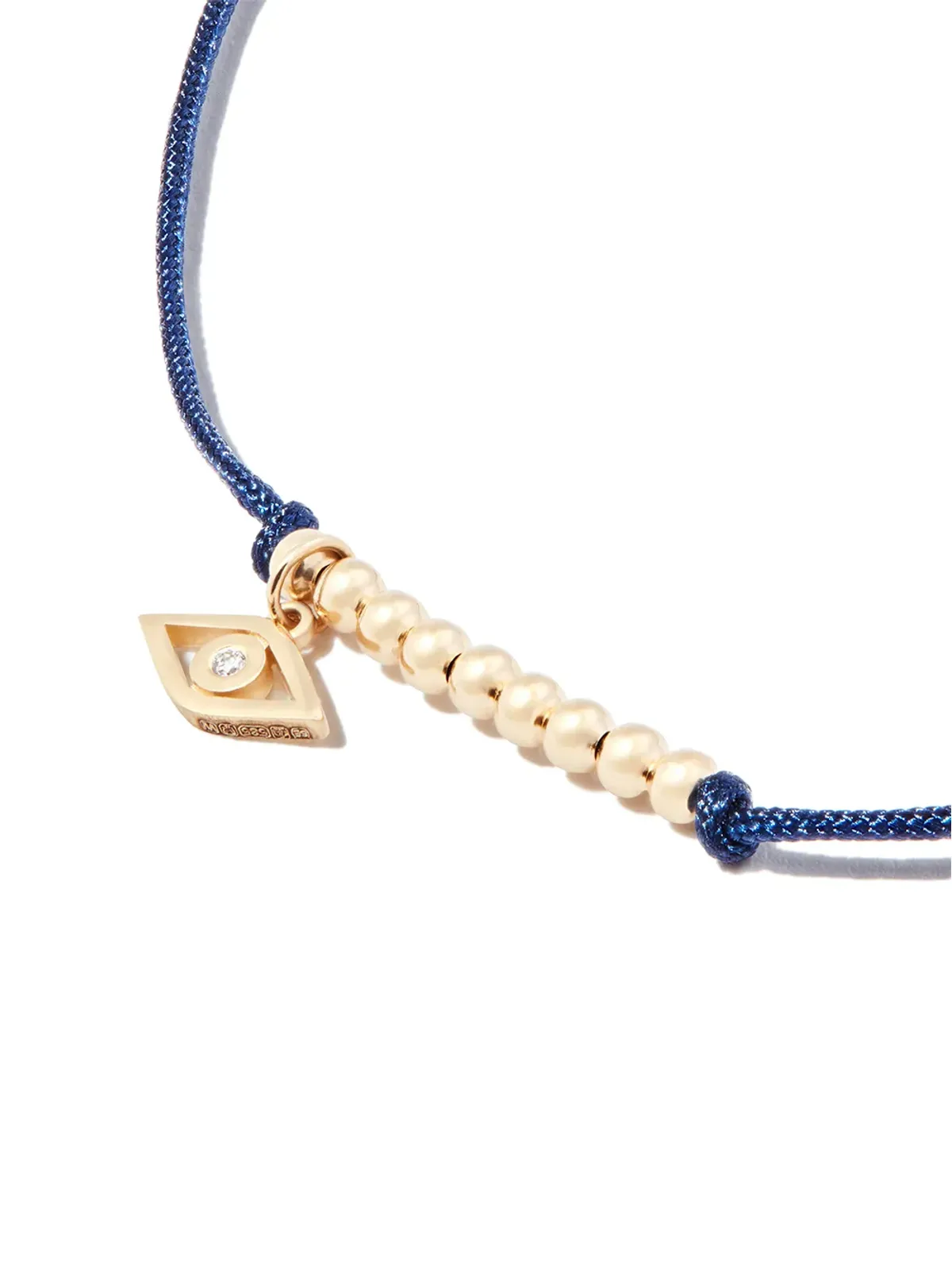Sydney Evan 14K イエローゴールド エビルアイ ダイヤモンドコード ブレスレット - 画像2