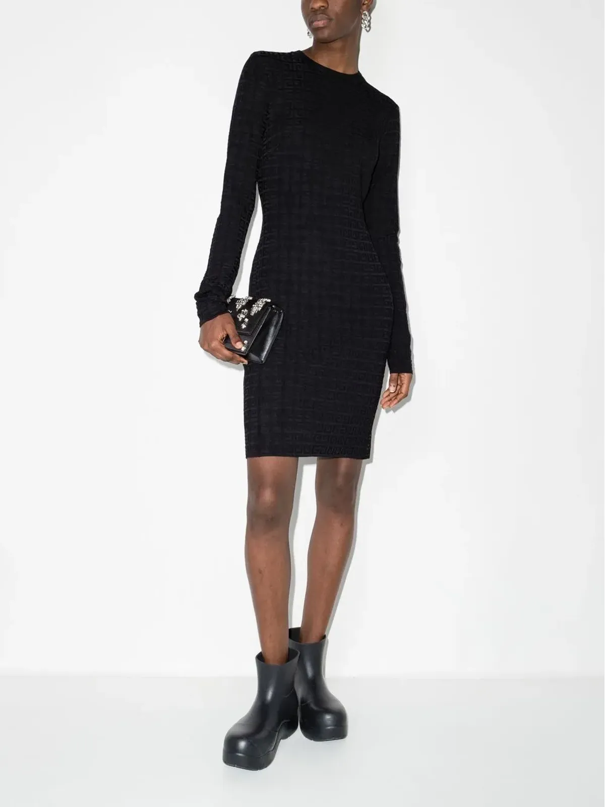 Givenchy 4Gジャカード長袖ドレス - 画像3