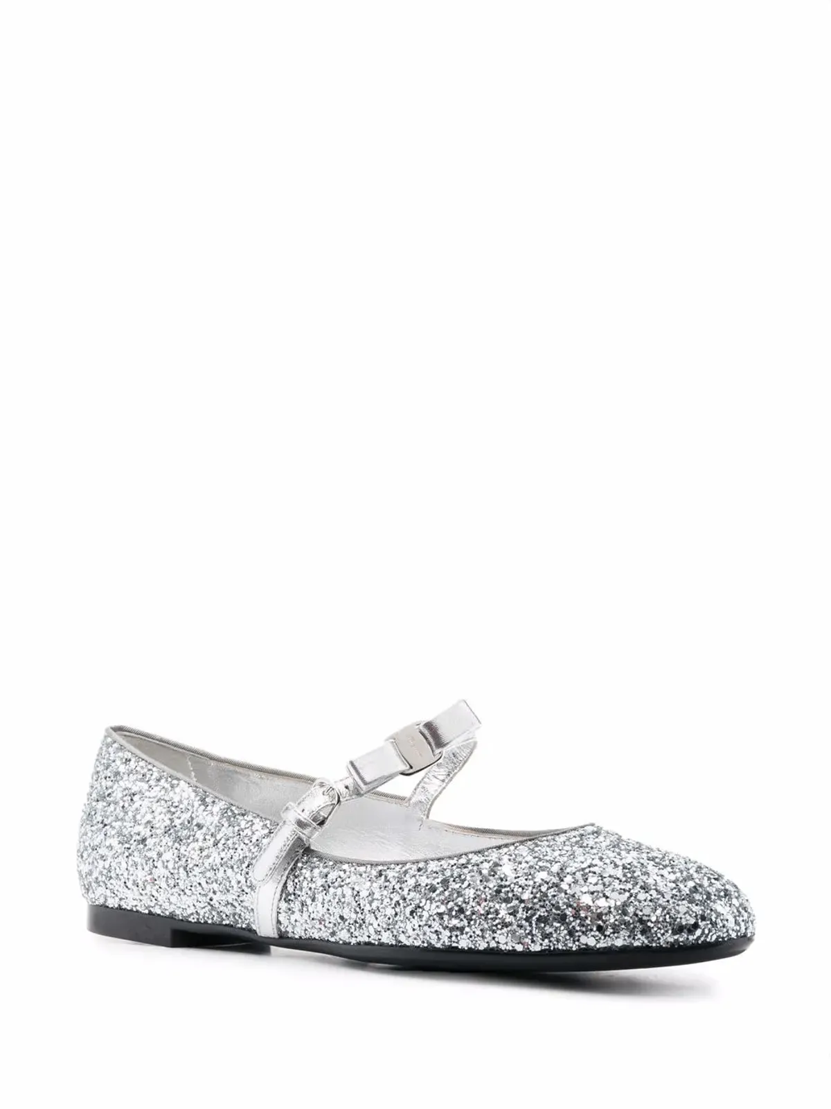 Ferragamo ボウディテール グリッター バレリーナシューズ - 画像2