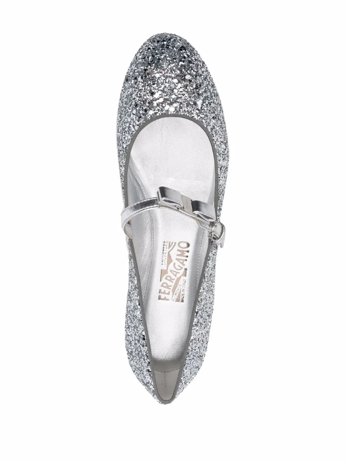 Ferragamo ボウディテール グリッター バレリーナシューズ - 画像4