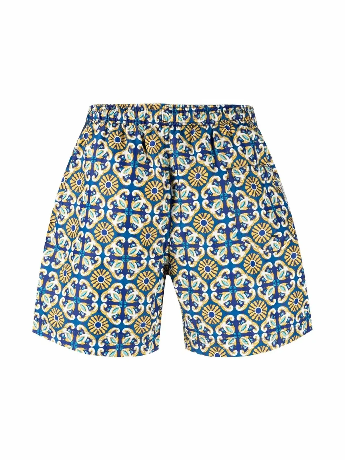 PENINSULA SWIMWEAR タイルプリント ドローストリング ウエスト スイムショーツ - ブルー - 画像2