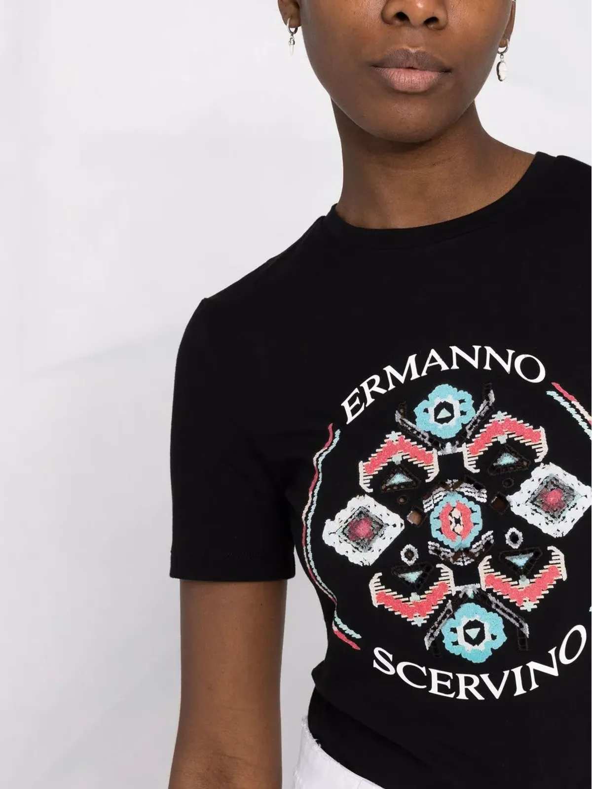 Ermanno Scervino 抽象ロゴプリントTシャツ - 画像5