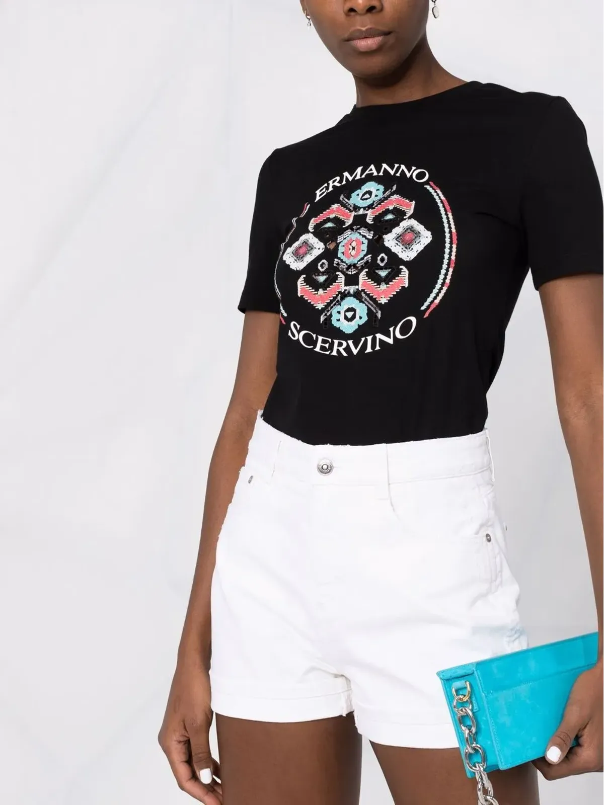 Ermanno Scervino 抽象ロゴプリントTシャツ - 画像3