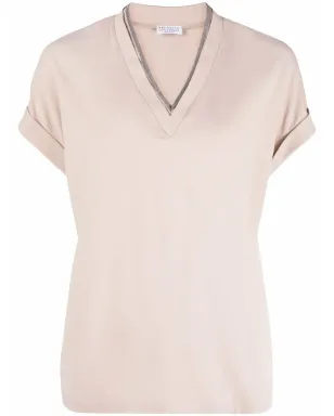 Brunello Cucinelli Vネック ストレッチコットン Tシャツ - サムネイル1