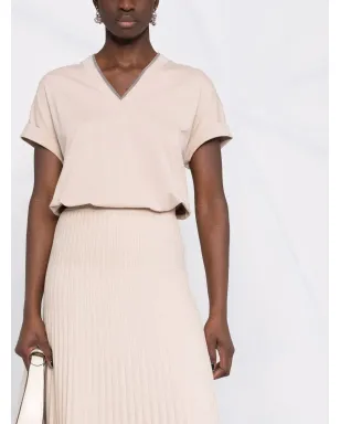 Brunello Cucinelli Vネック ストレッチコットン Tシャツ - サムネイル5