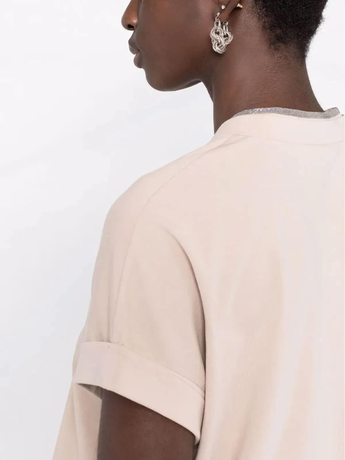 Brunello Cucinelli Vネック ストレッチコットン Tシャツ - 画像3