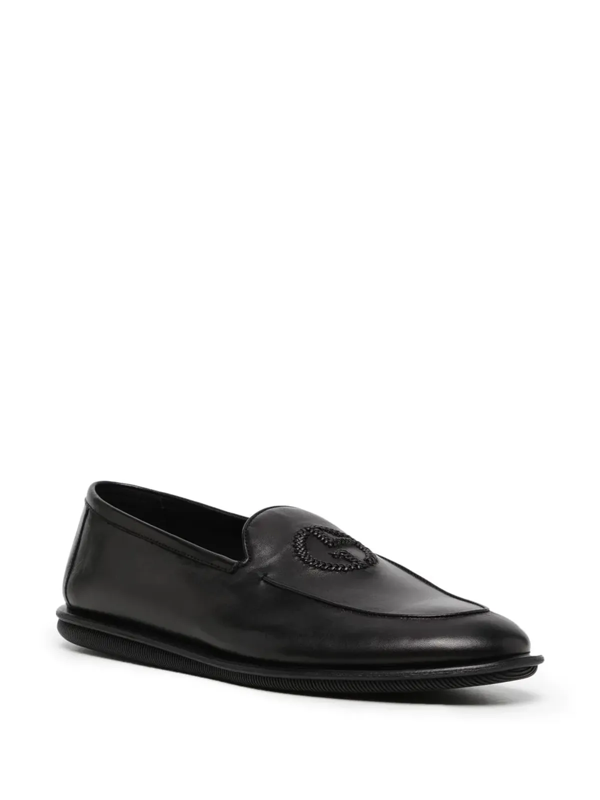 Giorgio Armani 刺繍ロゴ入りレザースリッパ - 画像2