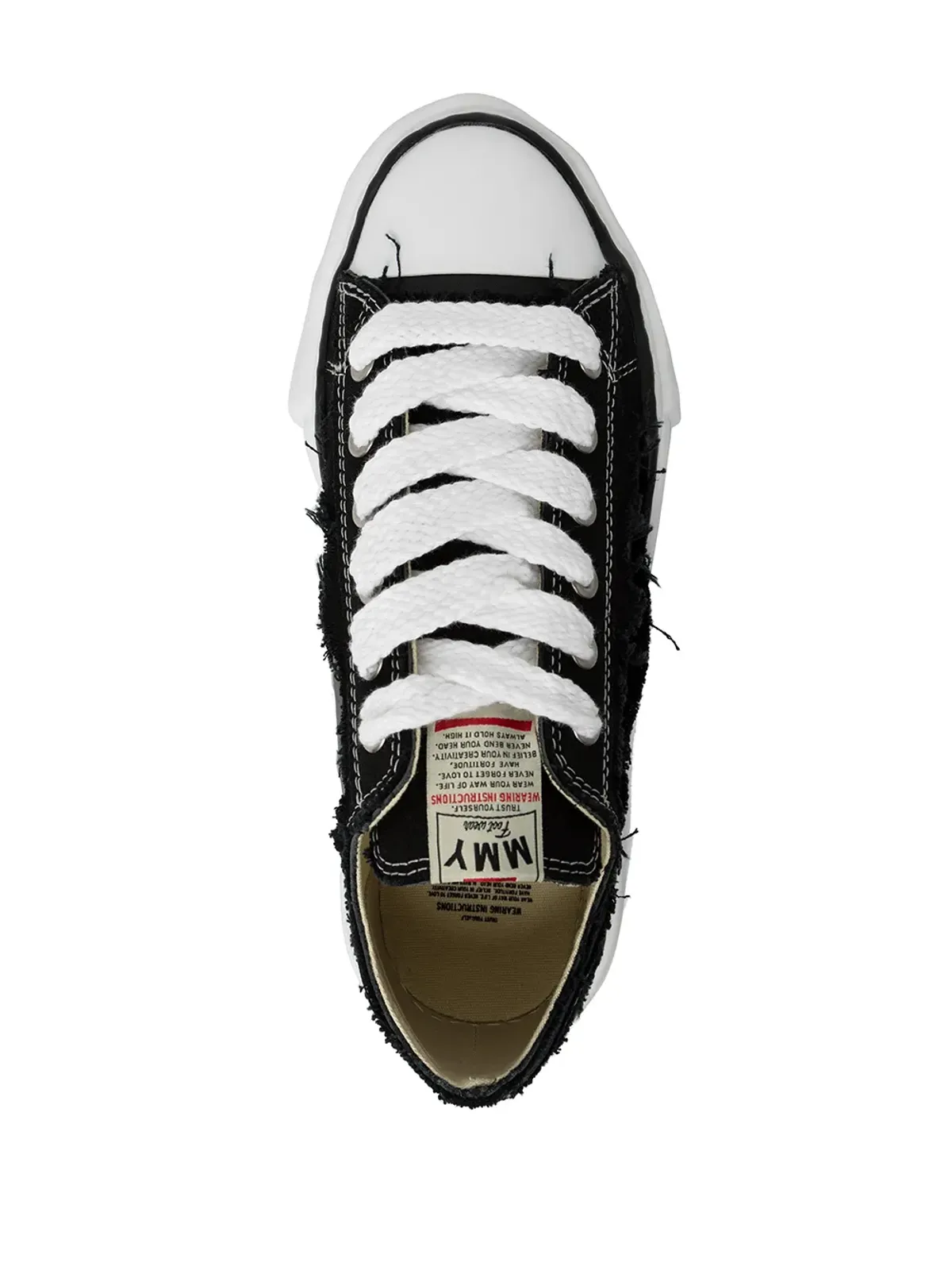 Maison MIHARA YASUHIRO Peterson ロー distressed キャンバススニーカー - 画像4
