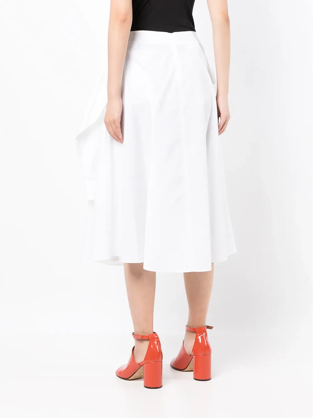 MM6 Maison Margiela ボタンアップ袖リボンウエスト付きスカート - 画像4