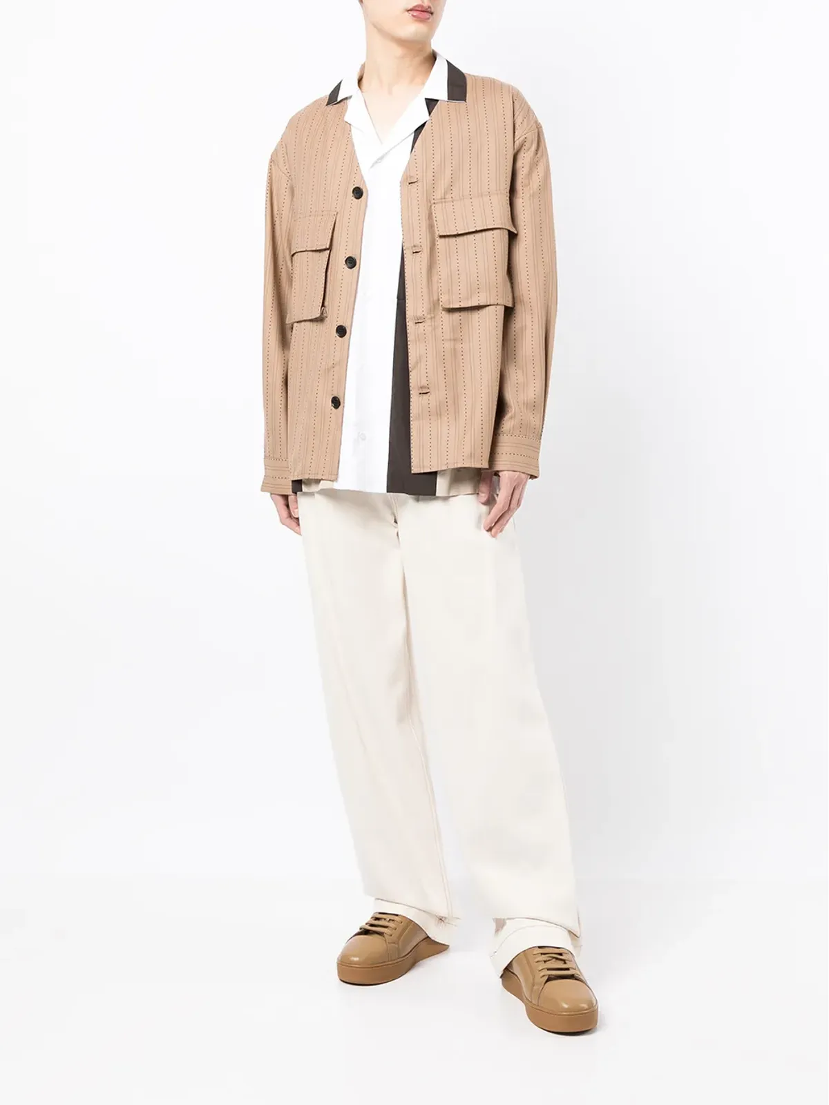 Onefifteen x ANOWHEREMAN ストライププリントシャツ - 画像2