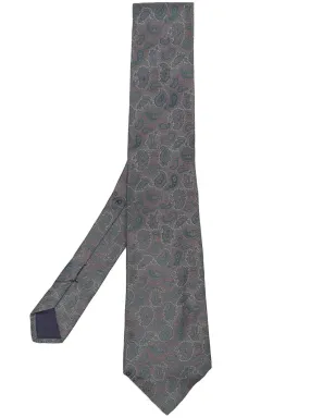 Versace Pre-Owned 1970年代ペイズリープリント絹タイ - ブルー - サムネイル1