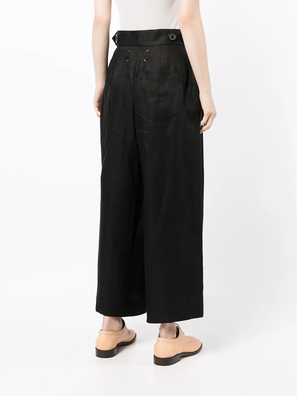 Maison Margiela ボタン留めウエスト クロップドパンツ - 画像4
