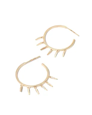 Sydney Evan 14kt yellow gold Fringe diamond hoop earrings - サムネイル2