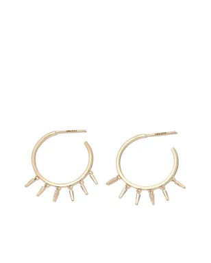 Sydney Evan 14kt yellow gold Fringe diamond hoop earrings - サムネイル3