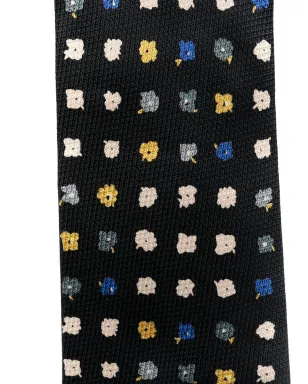 Versace Pre-Owned 2000年代 花柄プリント シルクタイ ブラック - サムネイル2