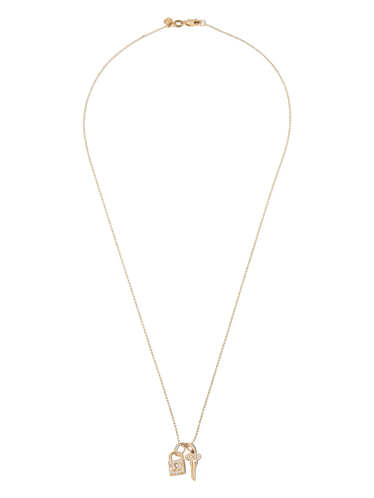 Sydney Evan 14K イエローゴールド ロックキー ダイヤモンド ペンダント ネックレス - 画像2