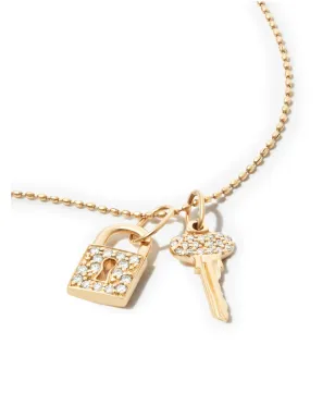 Sydney Evan 14K イエローゴールド ロックキー ダイヤモンド ペンダント ネックレス - サムネイル4